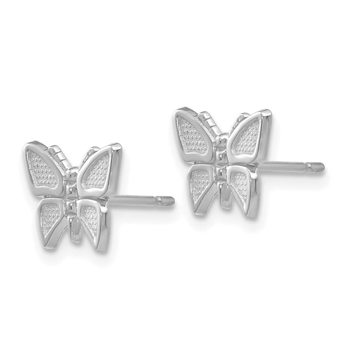 14k White Gold Butterfly Earrings-K1409