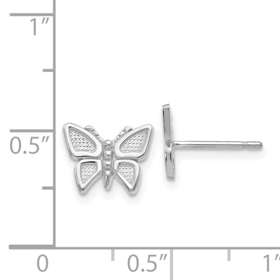 14k White Gold Butterfly Earrings-K1409