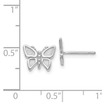 14k White Gold Butterfly Earrings-K1409