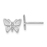 14k White Gold Butterfly Earrings-K1409