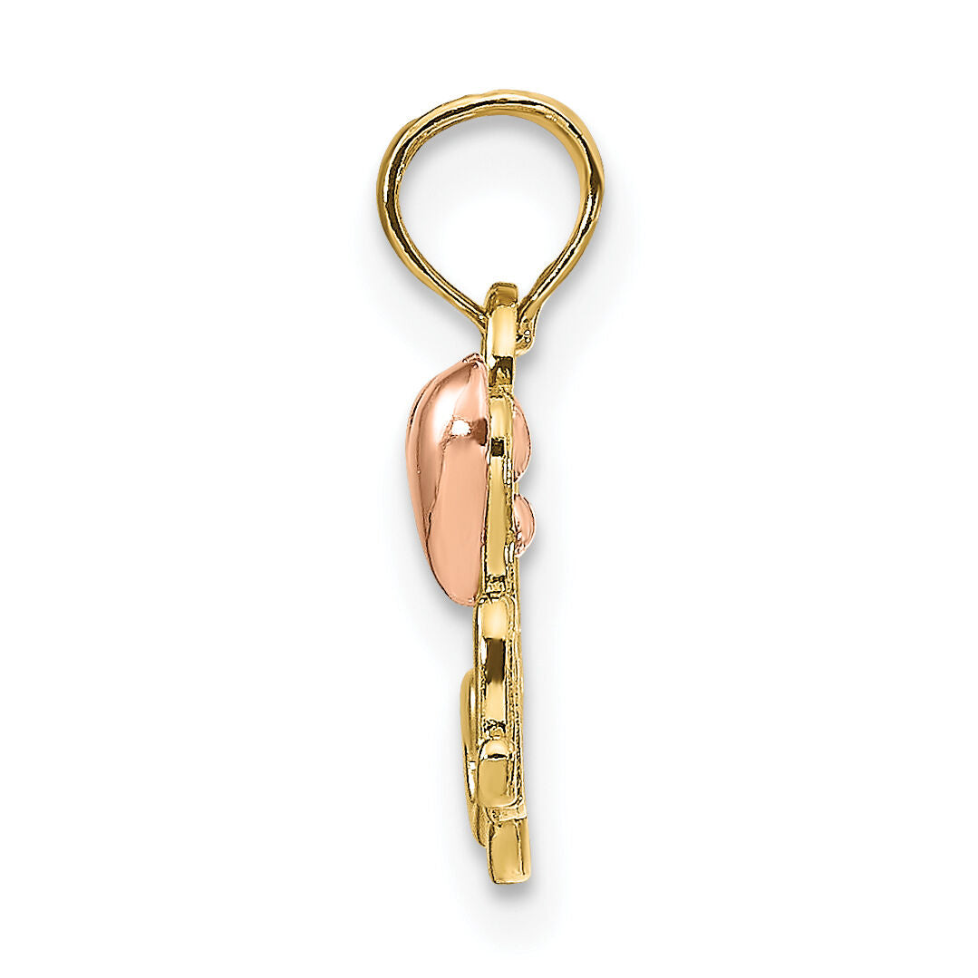 14k Two-tone MOM w/Heart Pendant-K1427