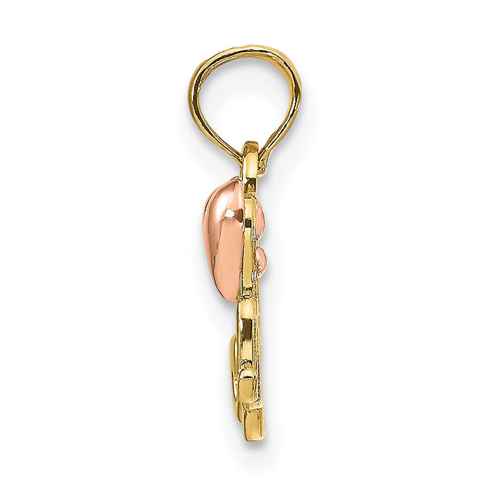 14k Two-tone MOM w/Heart Pendant-K1427