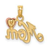 14k Two-tone MOM w/Heart Pendant-K1427