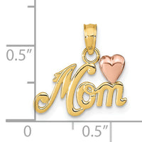 14k Two-tone MOM w/Heart Pendant-K1427