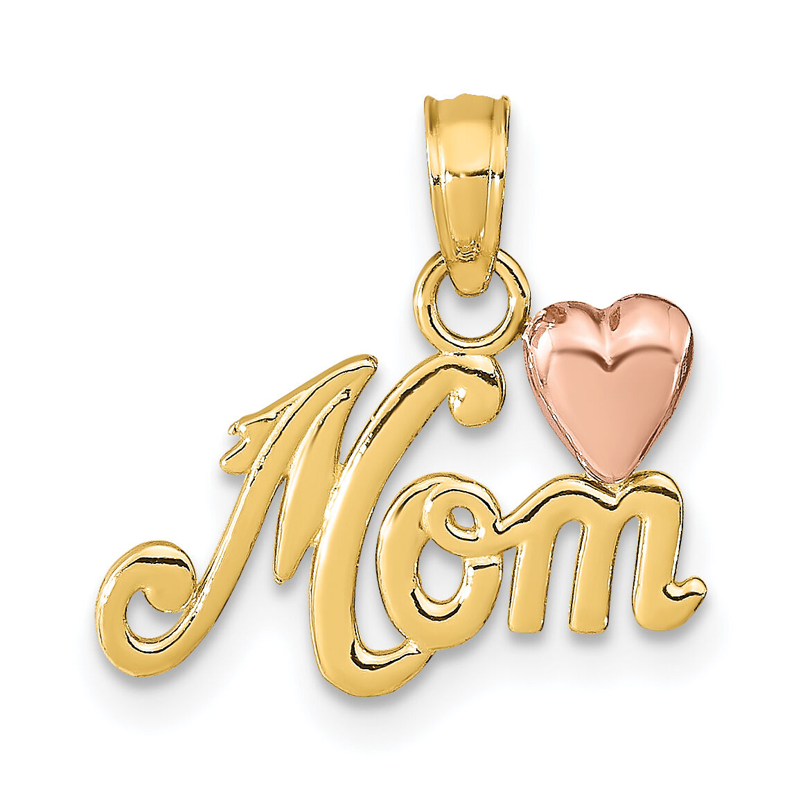 14k Two-tone MOM w/Heart Pendant-K1427