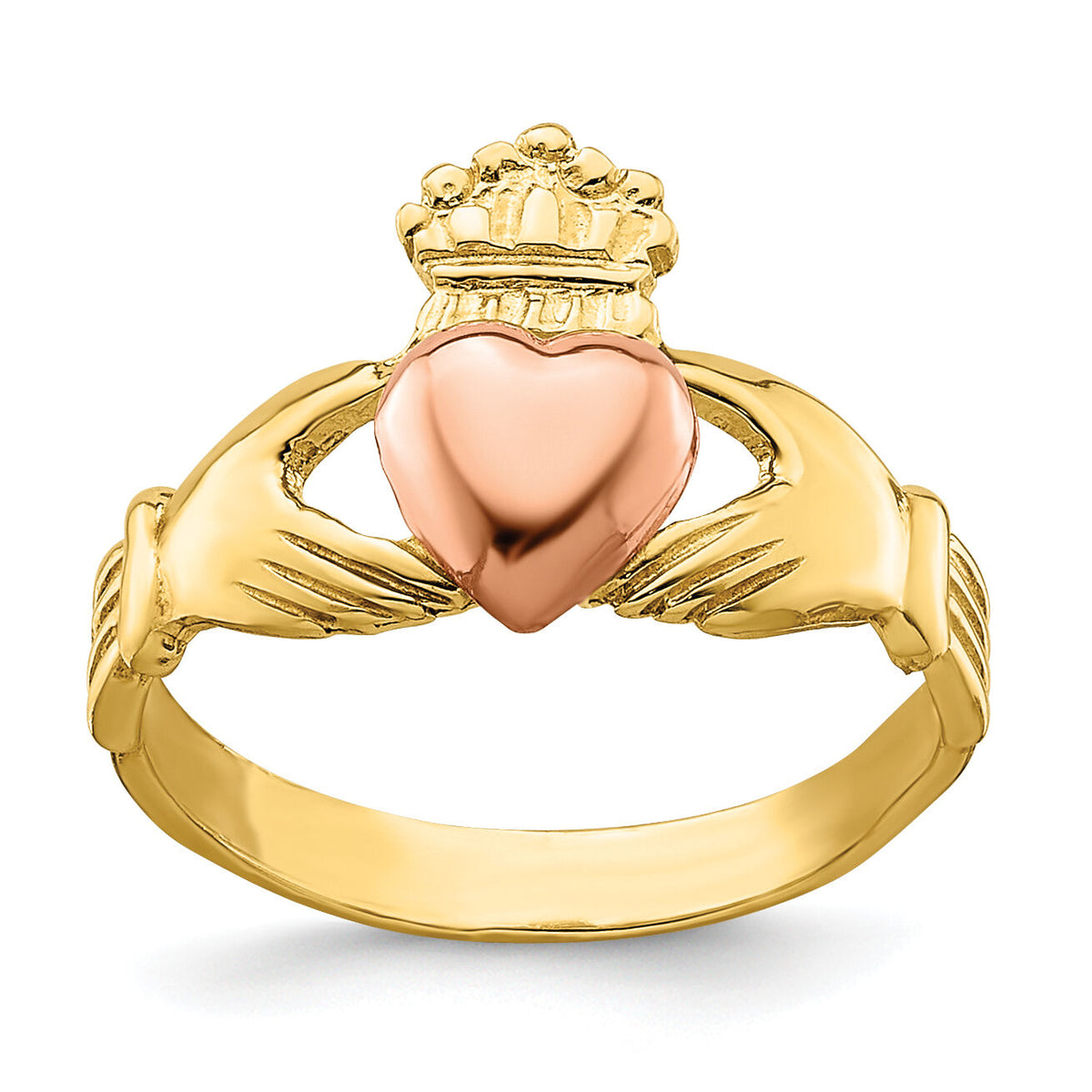 14k Two-tone Baby Claddagh Ring-K1433