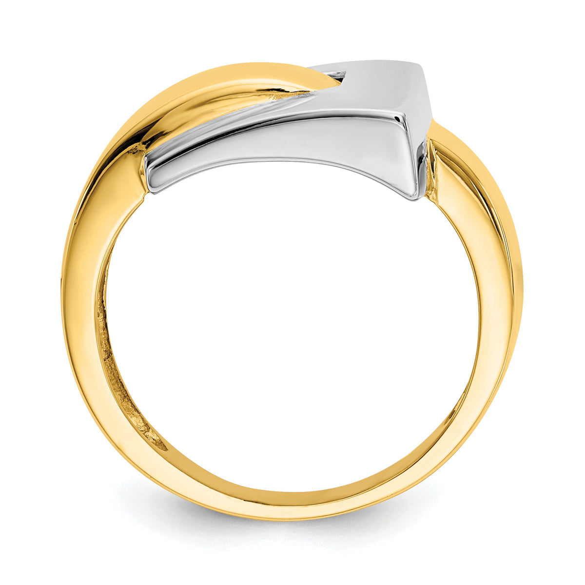 14k Two-tone Polished Buckle Ring-K1446