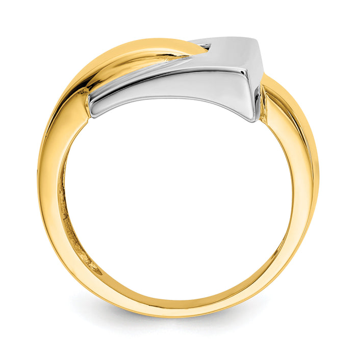 14k Two-tone Polished Buckle Ring-K1446