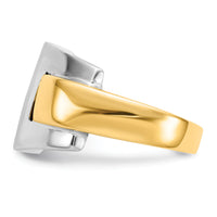 14k Two-tone Polished Buckle Ring-K1446