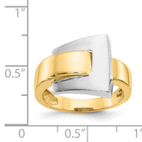 14k Two-tone Polished Buckle Ring-K1446