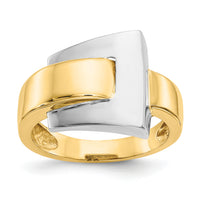 14k Two-tone Polished Buckle Ring-K1446