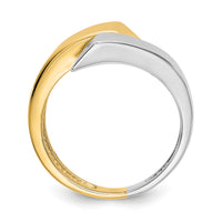 14k Two-tone Square Overlapping Ring-K1448