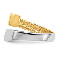 14k Two-tone Square Overlapping Ring-K1448