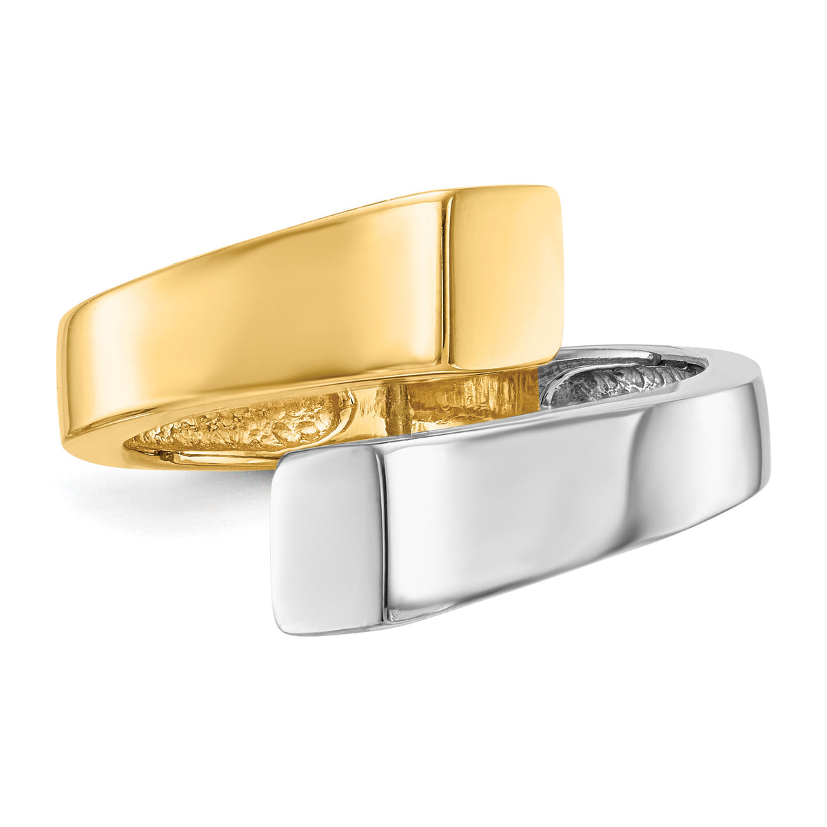 14k Two-tone Square Overlapping Ring-K1448