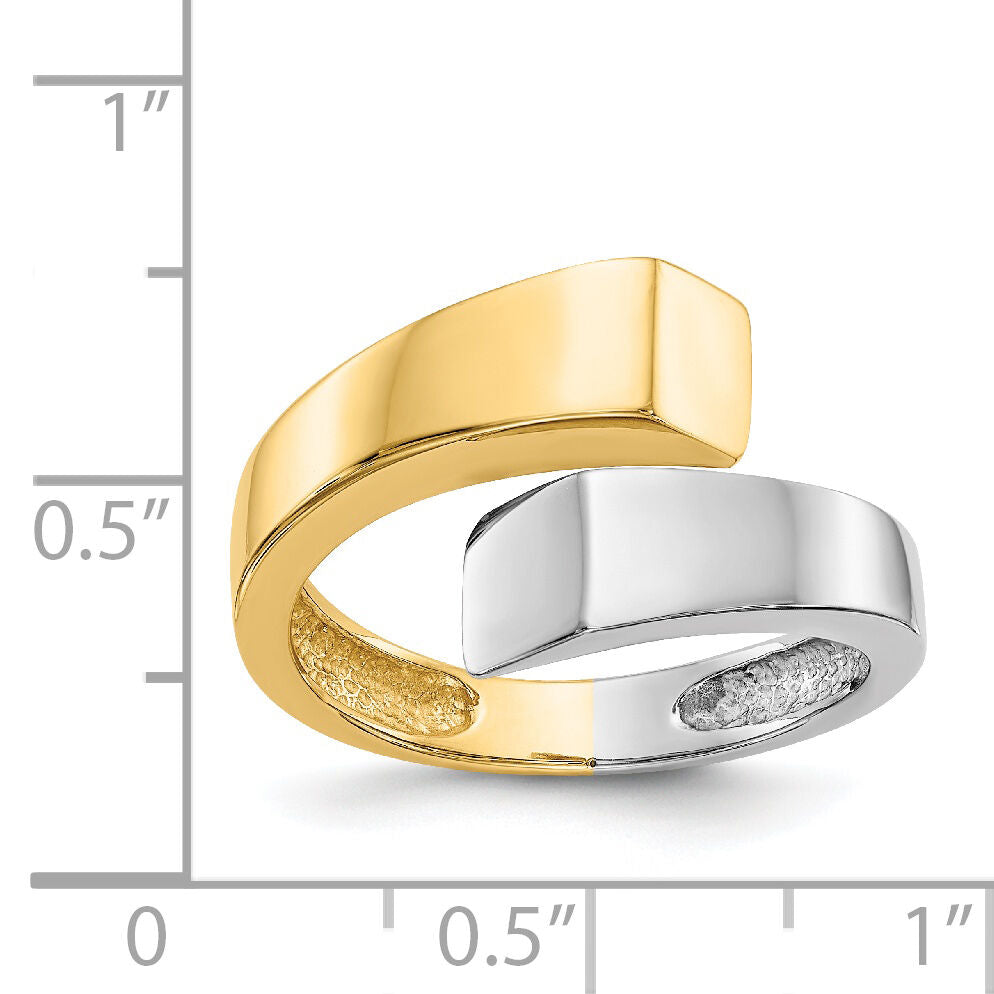14k Two-tone Square Overlapping Ring-K1448