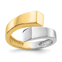 14k Two-tone Square Overlapping Ring-K1448