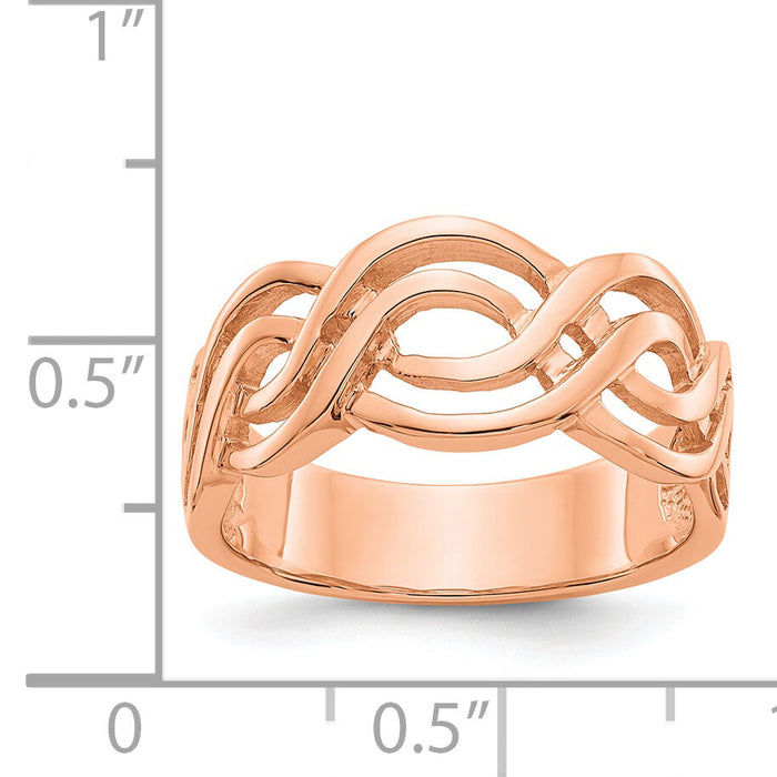 14k Rose Gold Infinity Ring-K1468