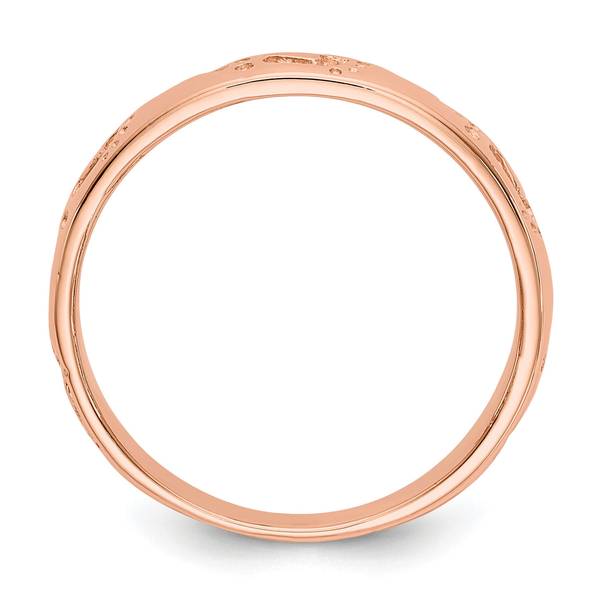 14k Rose Gold Footprints Ring-K1470