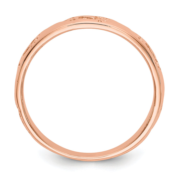 14k Rose Gold Footprints Ring-K1470