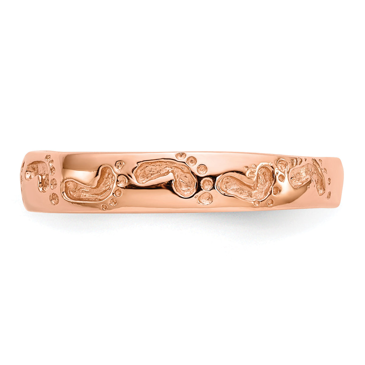 14k Rose Gold Footprints Ring-K1470