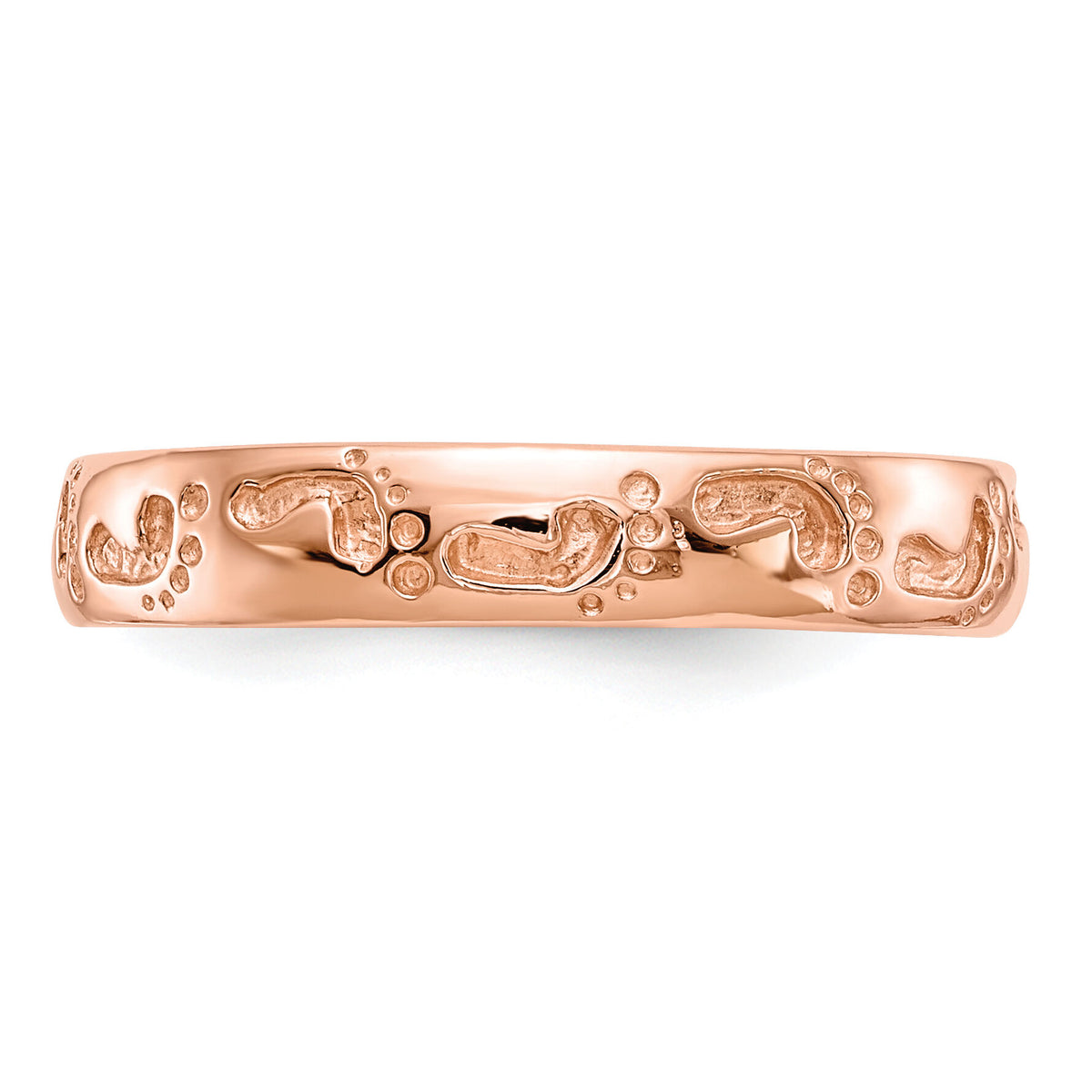 14k Rose Gold Footprints Ring-K1470