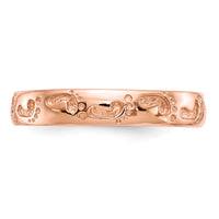 14k Rose Gold Footprints Ring-K1470