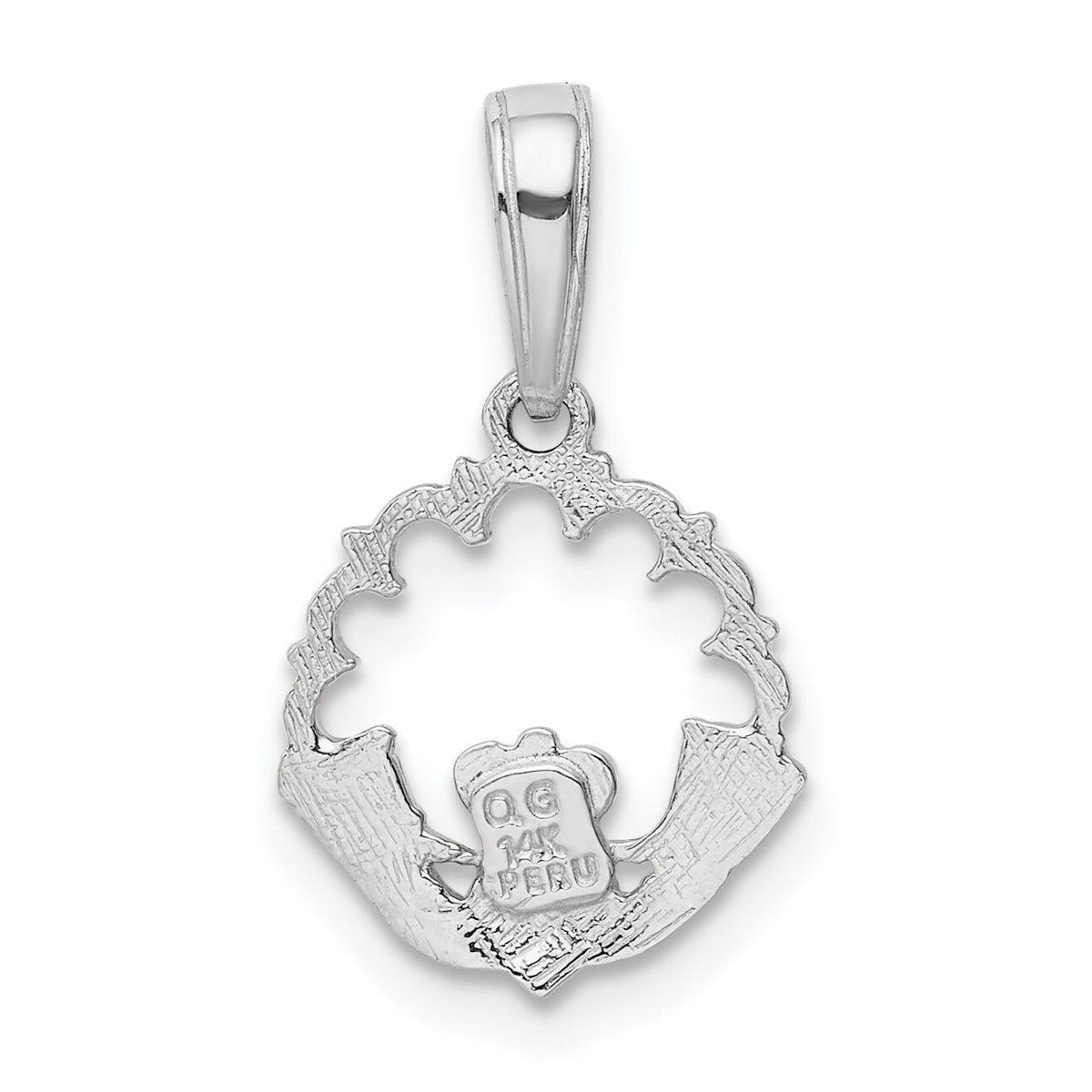 14k Polished Claddagh Pendant-K1529