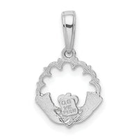 14k Polished Claddagh Pendant-K1529