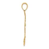 14k White Rhodium Diamond-cut Filigree Pendant-K1547