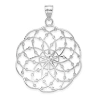 14k White Gold Diamond Cut Sphere Pendant-K1550