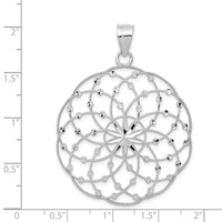 14k White Gold Diamond Cut Sphere Pendant-K1550
