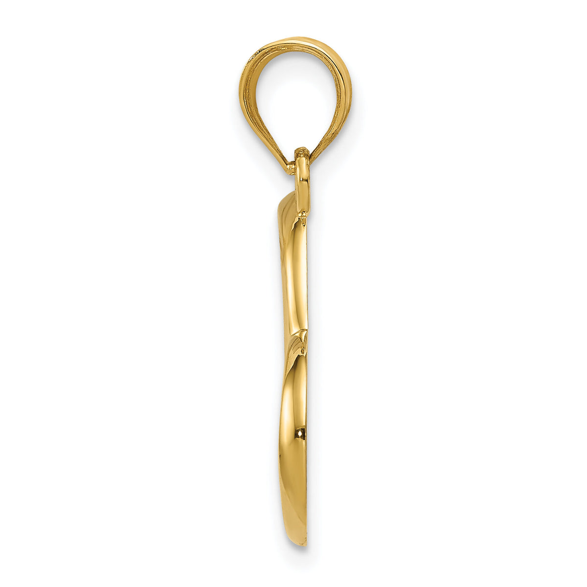 14K Polished Dangling Heart Pendant-K1611