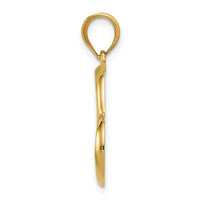 14K Polished Dangling Heart Pendant-K1611