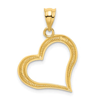 14K Polished Dangling Heart Pendant-K1611