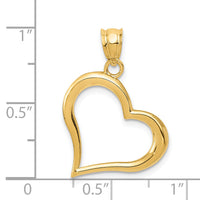 14K Polished Dangling Heart Pendant-K1611