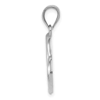 14k White Gold Polished Open Heart Pendant-K1612