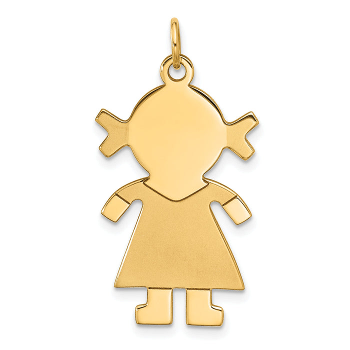 14k Satin Girl Charm-K163
