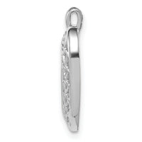 14K White Cut-Out Heart Pendant-K1631