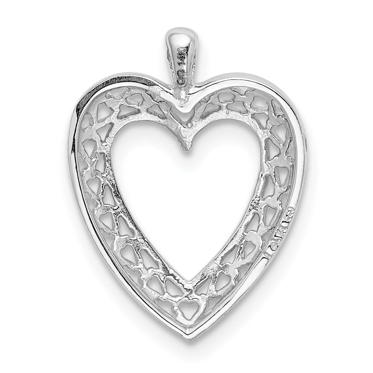 14K White Cut-Out Heart Pendant-K1631