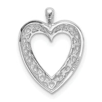 14K White Cut-Out Heart Pendant-K1631
