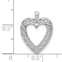14K White Cut-Out Heart Pendant-K1631