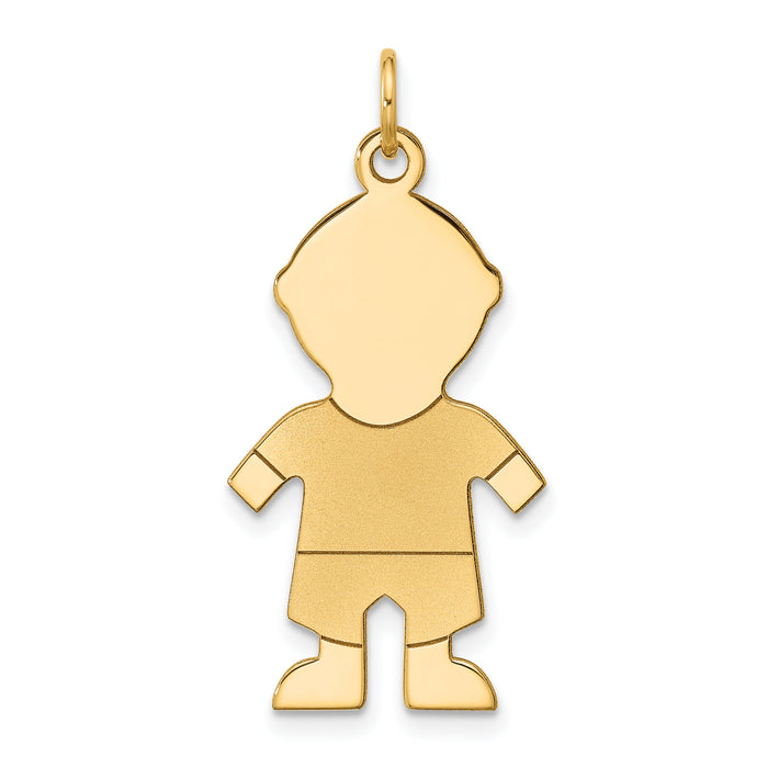 14k Satin Boy Charm-K165
