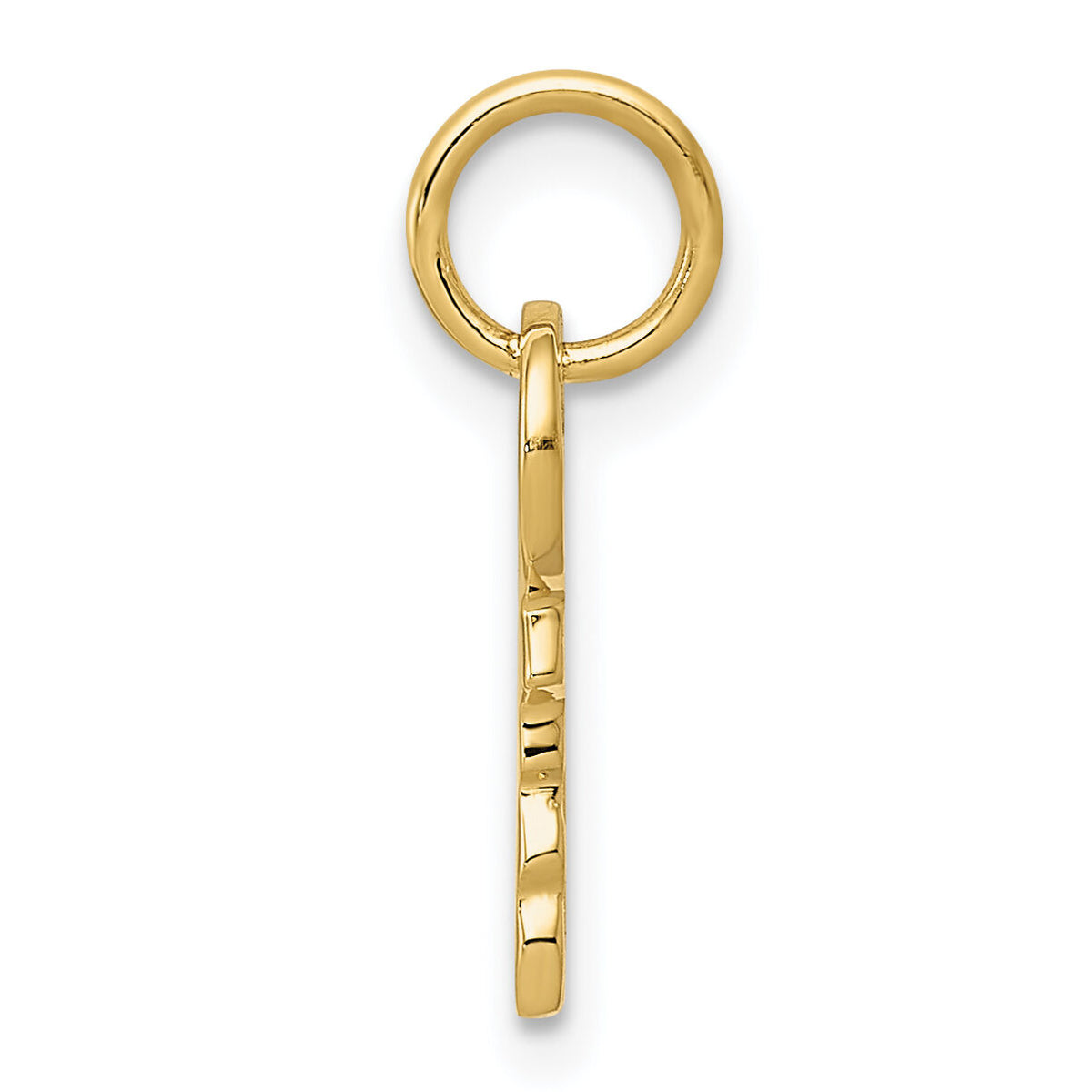 14K Polished 3D Rounded Top Key Charm-K1669