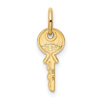 14K Polished 3D Rounded Top Key Charm-K1669