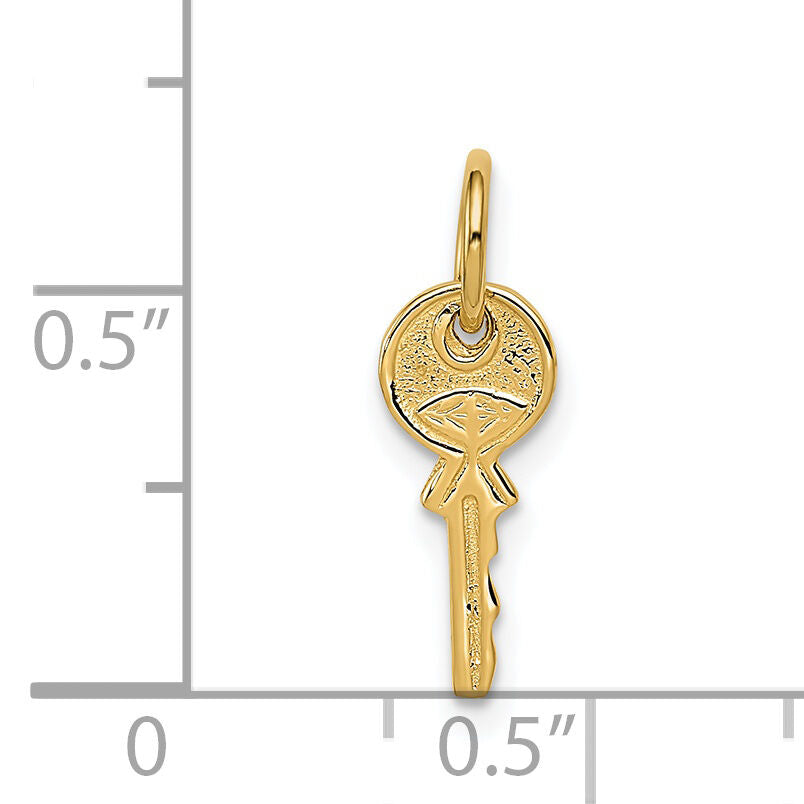 14K Polished 3D Rounded Top Key Charm-K1669