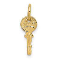 14K Polished 3D Rounded Top Key Charm-K1669