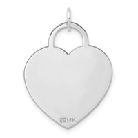 14k White Gold Heart Disc Charm-K167