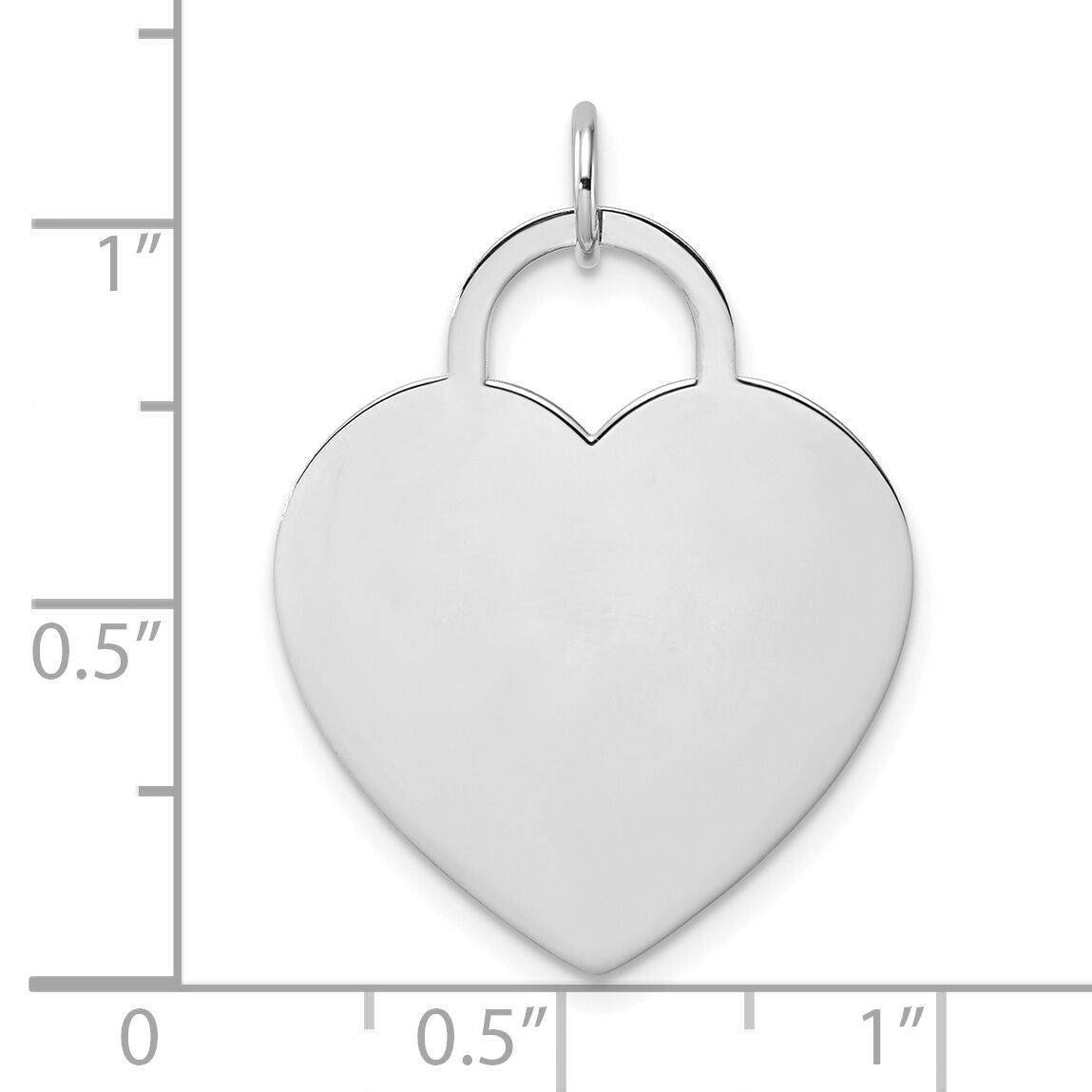 14k White Gold Heart Disc Charm-K167