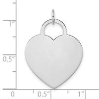 14k White Gold Heart Disc Charm-K167