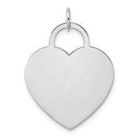 14k White Gold Heart Disc Charm-K167